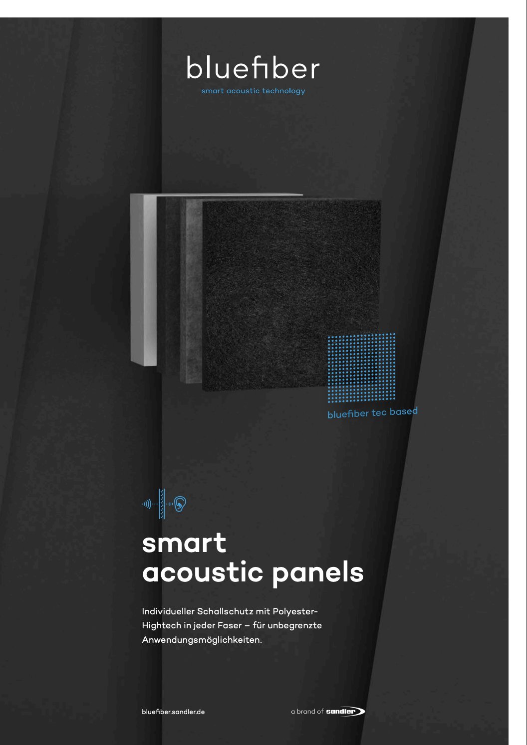 Sandler Group / bluefiber Akustiklösung / Broschüre Panel